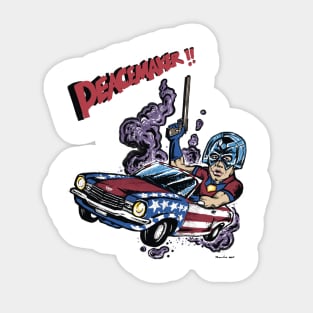 The superhero peace maker Sticker